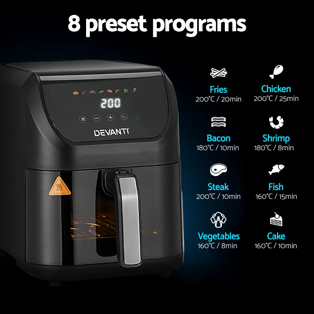 Devanti Air Fryer 5L W/ LCD Touch 1500W - Flea Market
