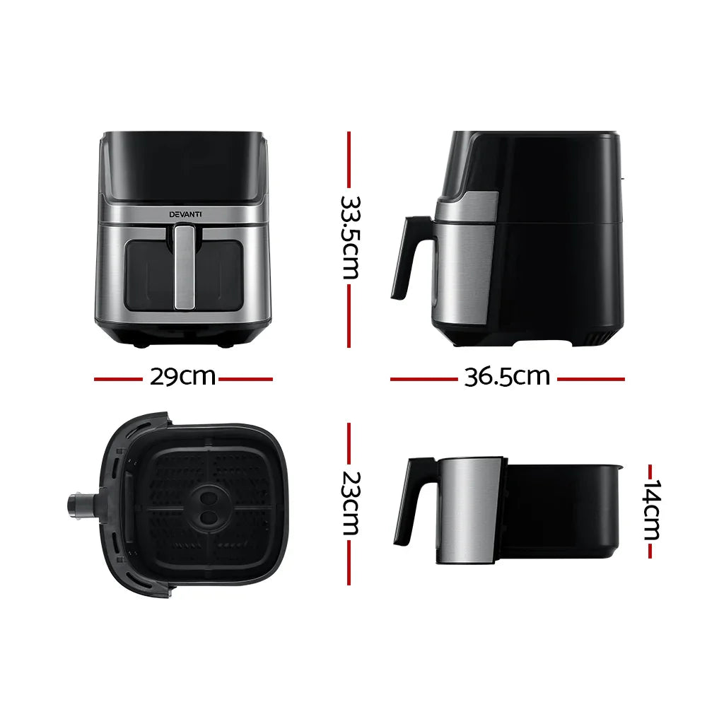 Devanti Air Fryer 6.5L LCD Fryers Clear Window - Flea Market