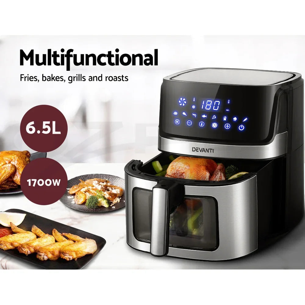 Devanti Air Fryer 6.5L LCD Fryers Clear Window - Flea Market