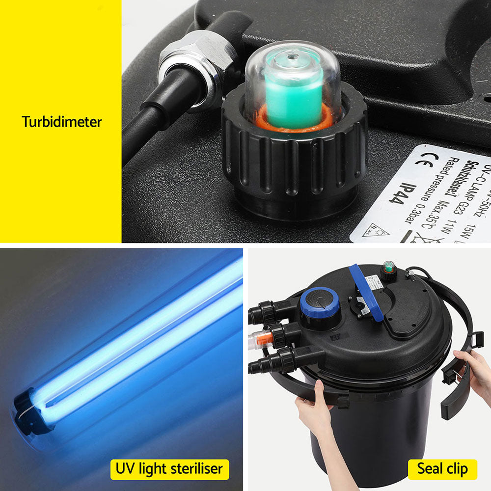 Pond Filter 10000L/H External Canister UV Sterilizer 25L - Giantz