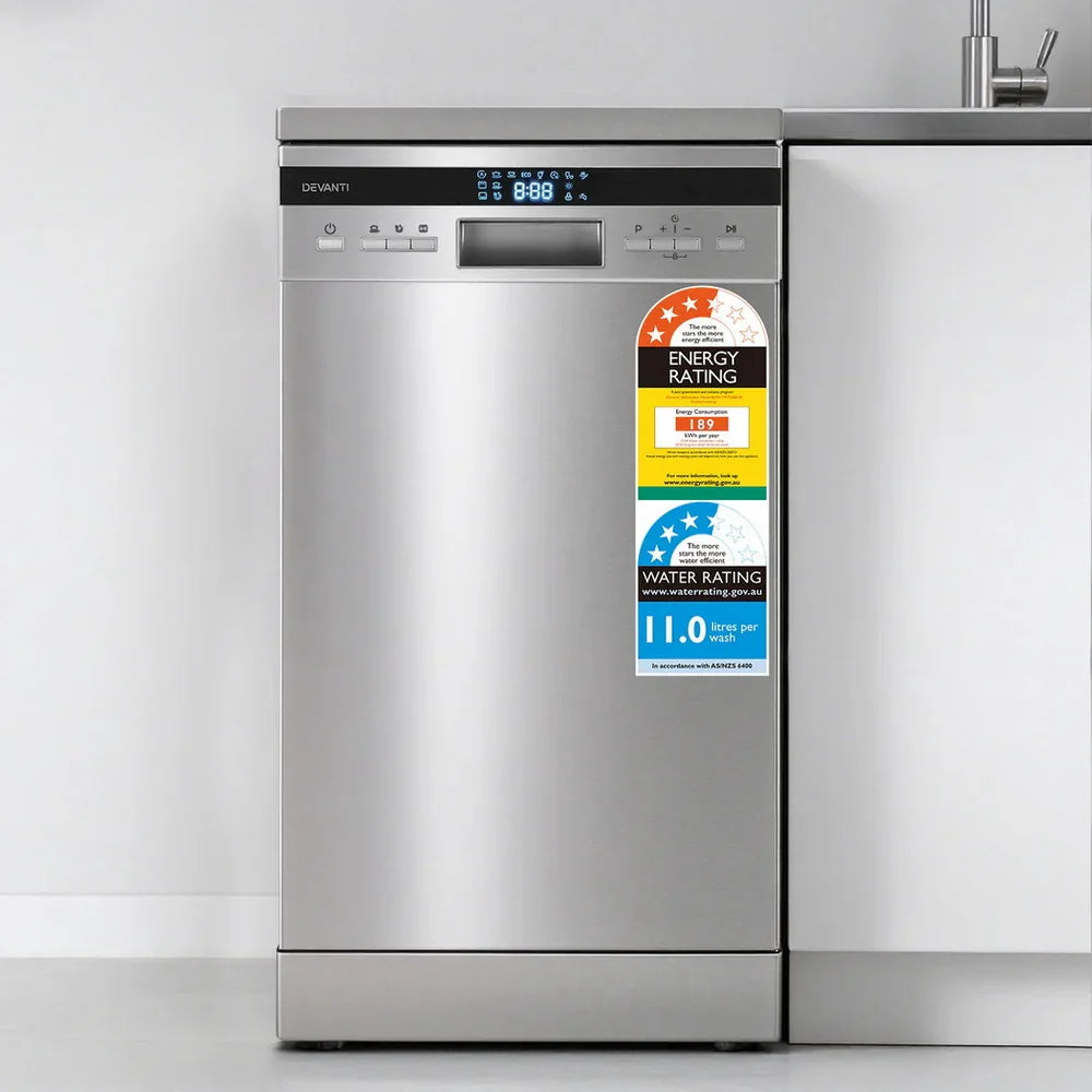 Devanti 10 Place Freestanding Dishwasher - Silver