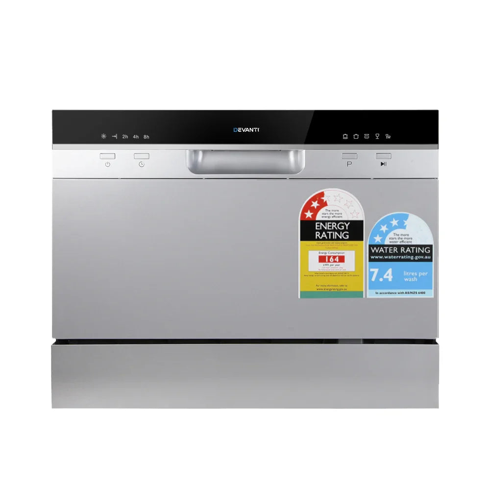 Devanti 6 Place Benchtop Dishwasher - Silver