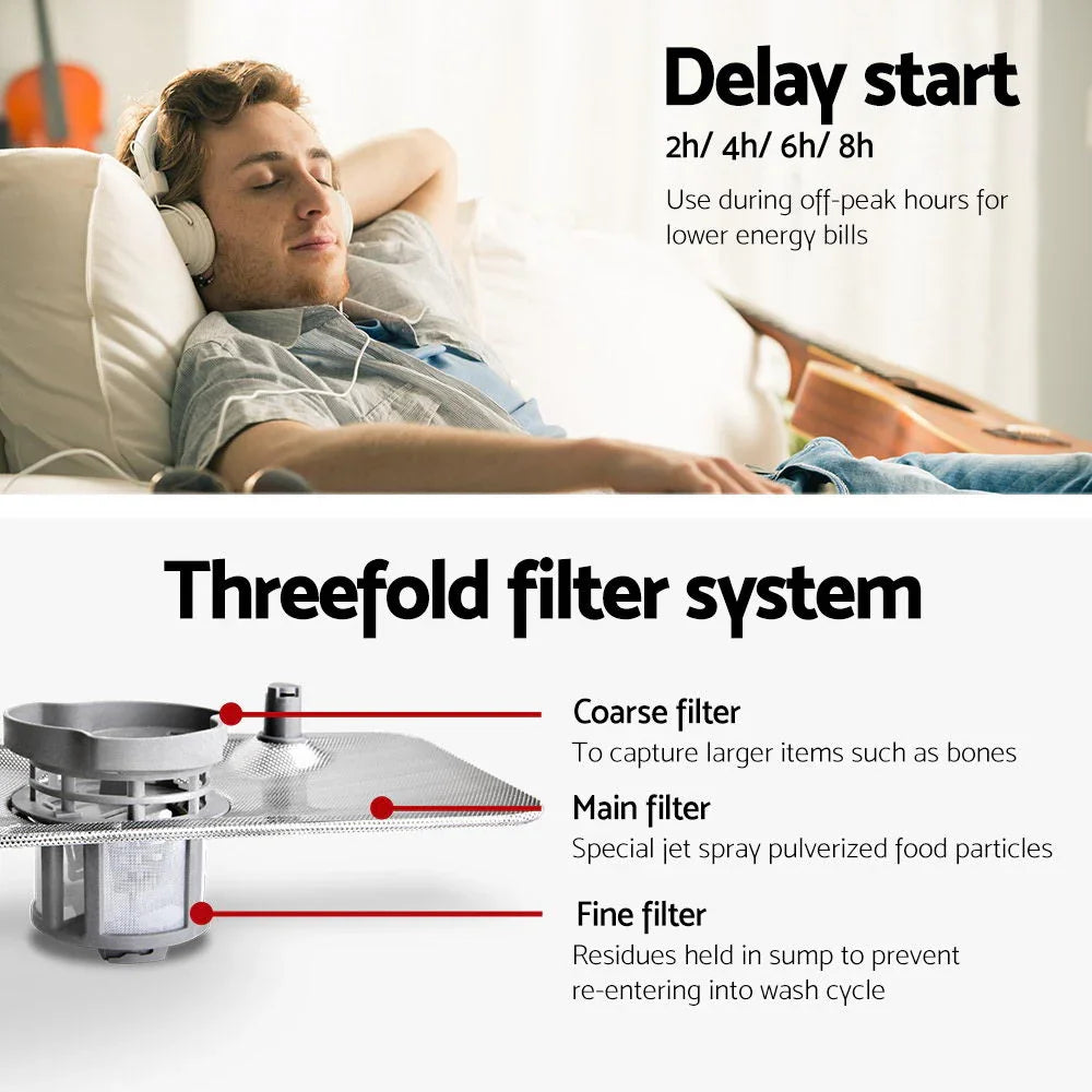 Devanti 6 Place Benchtop Dishwasher - Silver