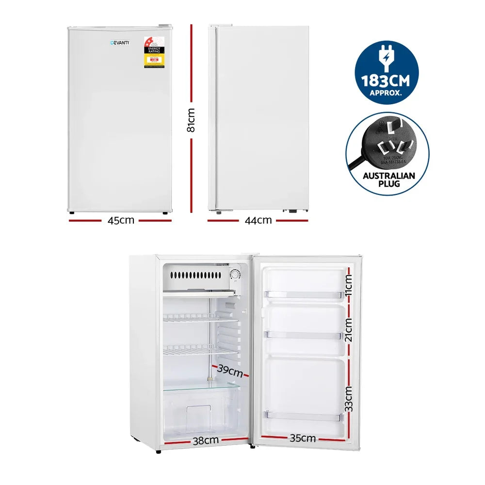 Devanti 95L Bar Fridge - White