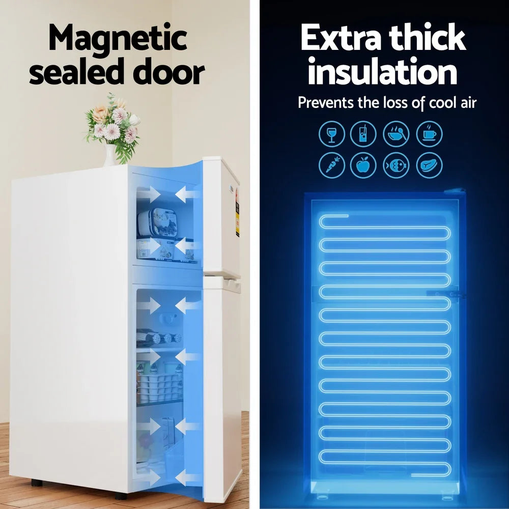 Devanti 85L Bar Fridge with Freezer - White