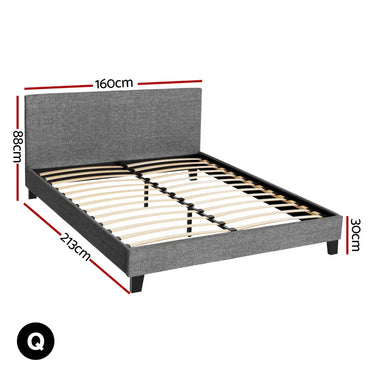 Artiss Bed Frame Queen Size Grey NEO