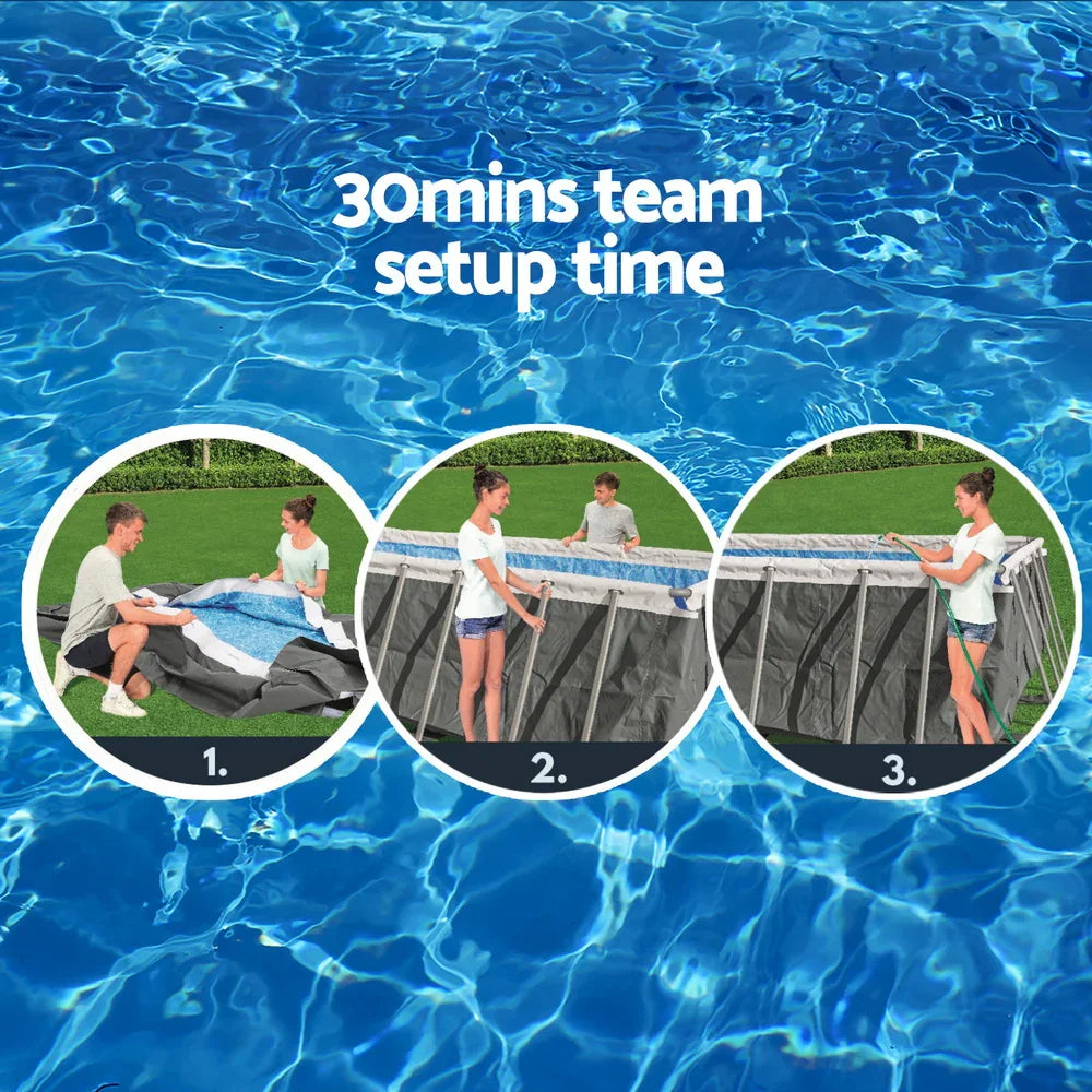 Bestway 640x274x132cm Steel Frame Pool - 19281L with Pump & Ladder