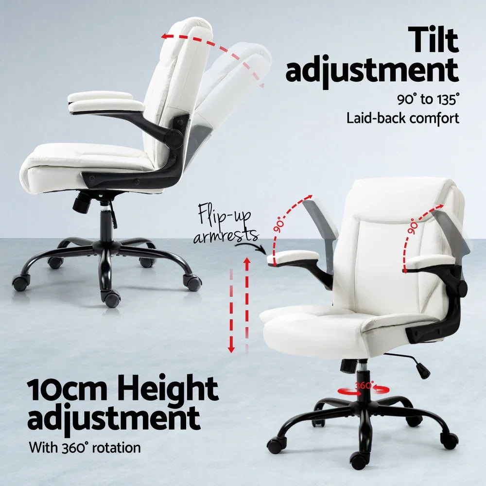 Artiss Computer Desk Executive Office Chairs Sets White - Flea Market