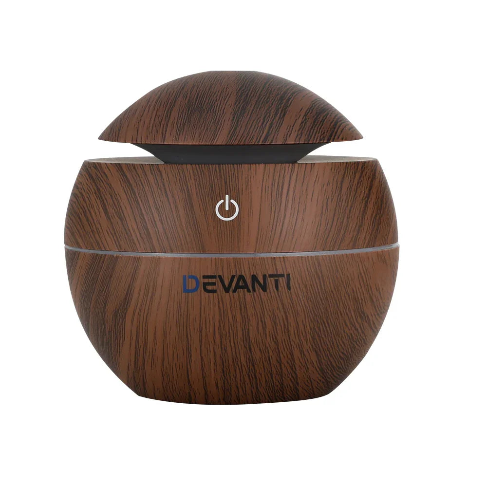 Devanti Aroma Diffuser Aromatherapy Dark Wood 130ml - Flea Market