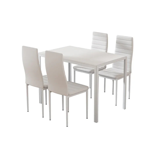 Artiss Dining Chairs and Table Dining Set 4 Chair Set Of 5 White - Flea Market