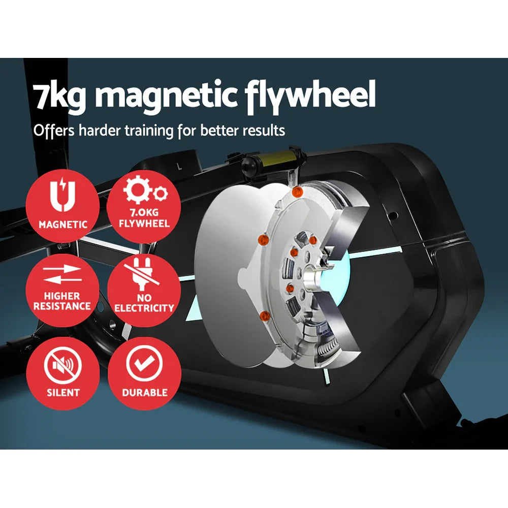 7kg magnetic flywheel for exercise bike, features include higher resistance, silent, durable