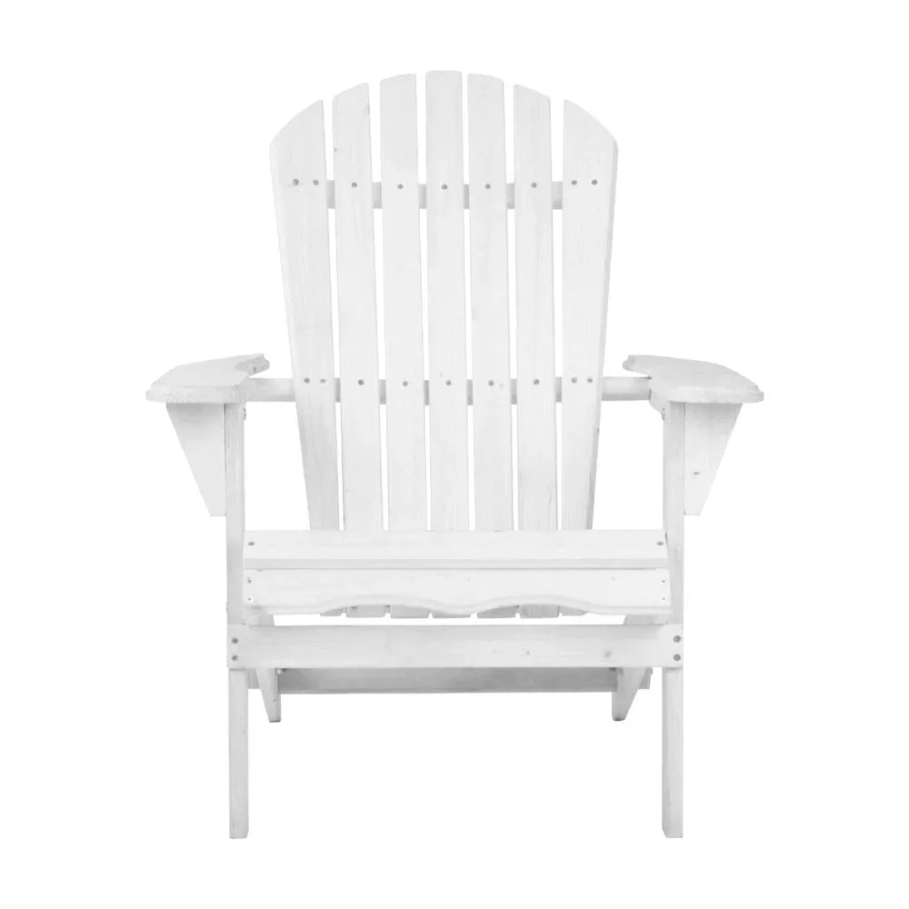 Adirondack Outdoor Chairs Wooden Foldable Beach Chair Patio Furniture White - Flea Market