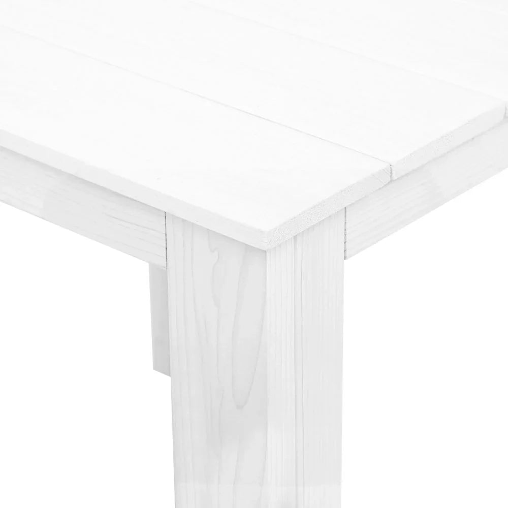 3PC Adirondack Outdoor Table and Chairs Wooden Foldable Beach Chair White - Flea Market