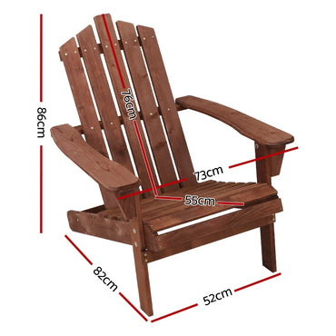 Adirondack Outdoor Chairs Wooden Beach Chair Patio Furniture Garden Brown - Flea Market