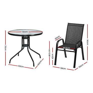 Outdoor Dining Set Table and Chairs Patio Garden Furniture Bistro Set - Flea Market