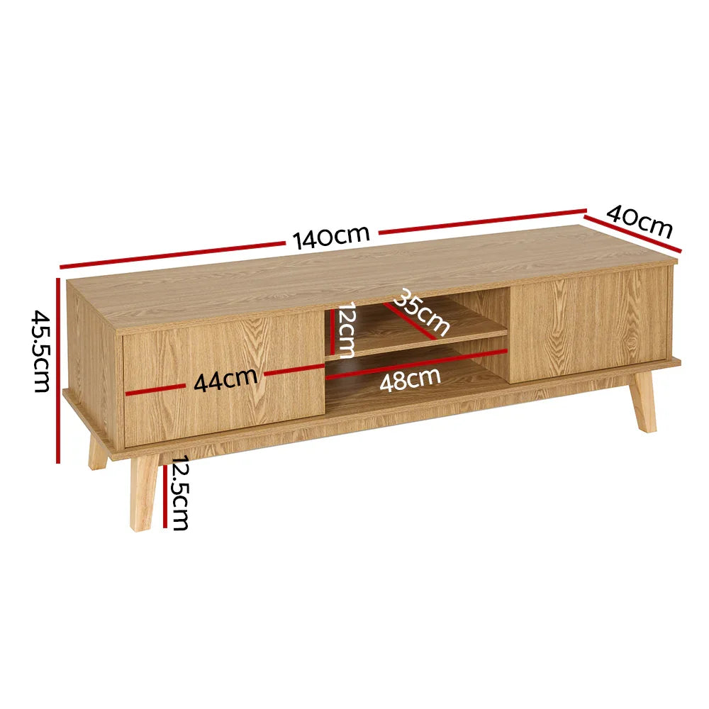 Artiss TV Cabinet Entertainment Unit Stand Storage Shelves TV Unit 140CM - Flea Market
