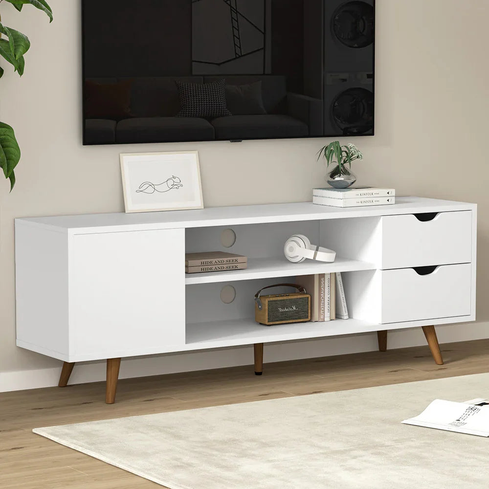 Artiss TV Cabinet Entertainment Unit 120cm White Larin - Flea Market