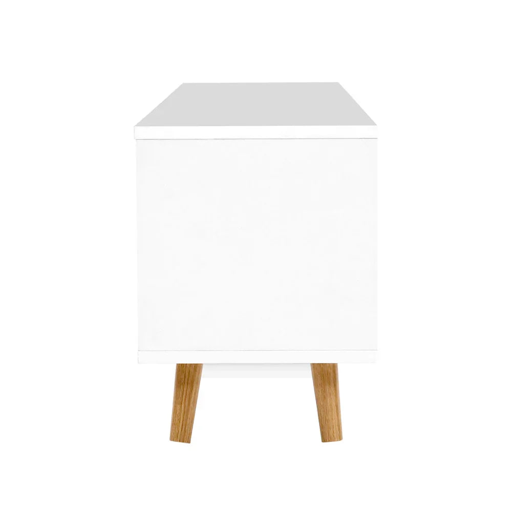 Artiss TV Cabinet Entertainment Unit 120cm Wood White Gino - Flea Market