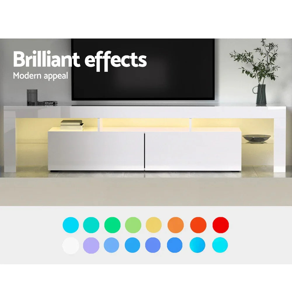 Artiss Entertainment Unit TV Cabinet LED 189cm White Elo - Flea Market