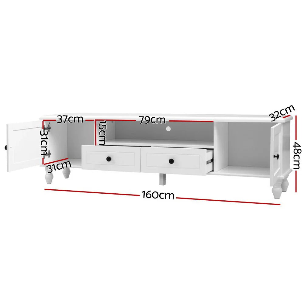 Artiss TV Cabinet Entertainment Unit 160cm White Kubi - Flea Market