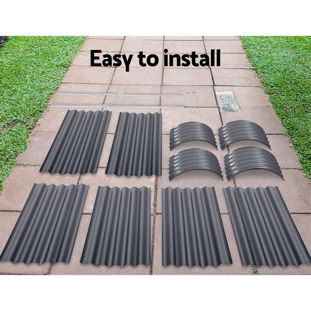 2x Raised Garden Bed 240X80X42cm Oval - Flea Market