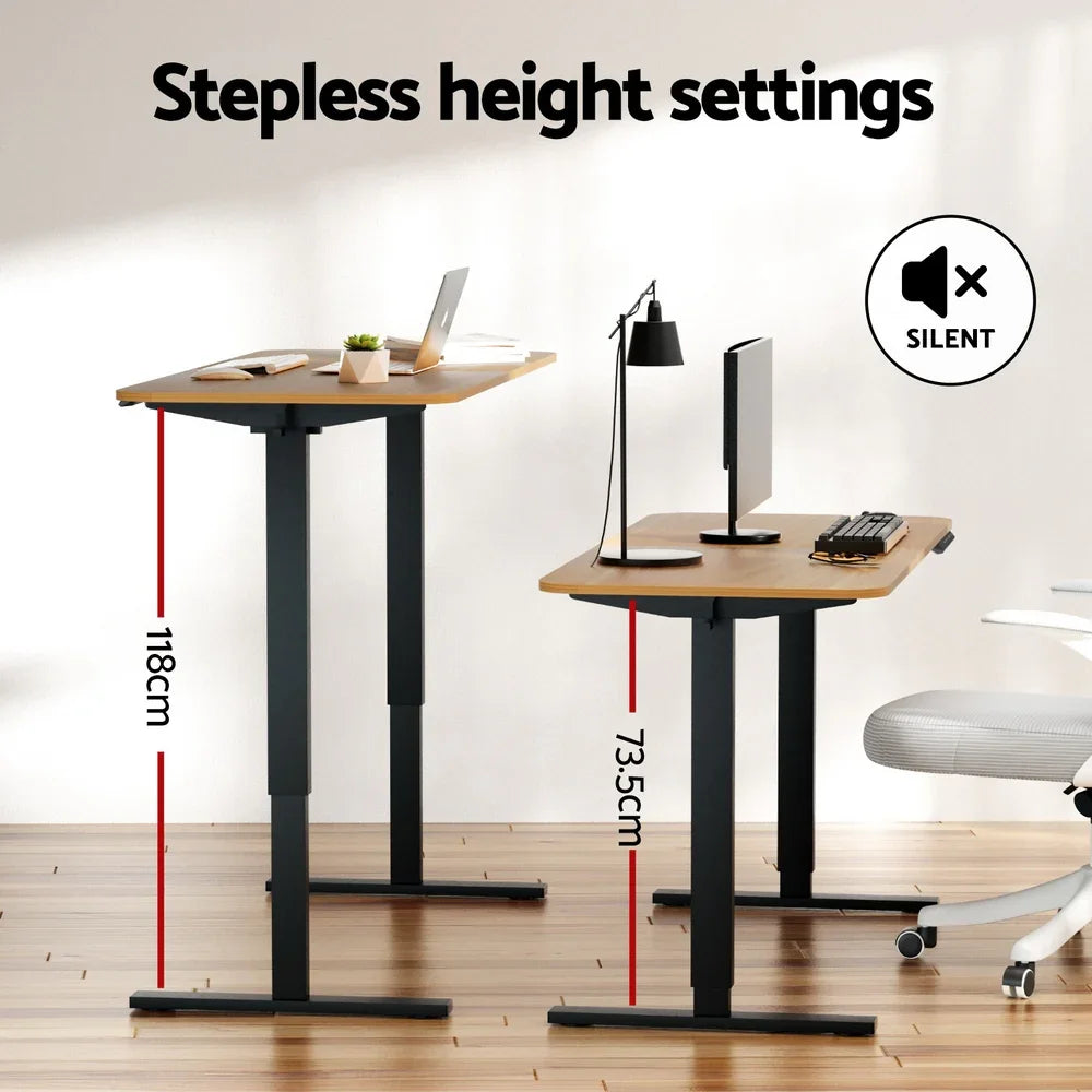 Artiss 140cm Adjustable Desk - Oak Black