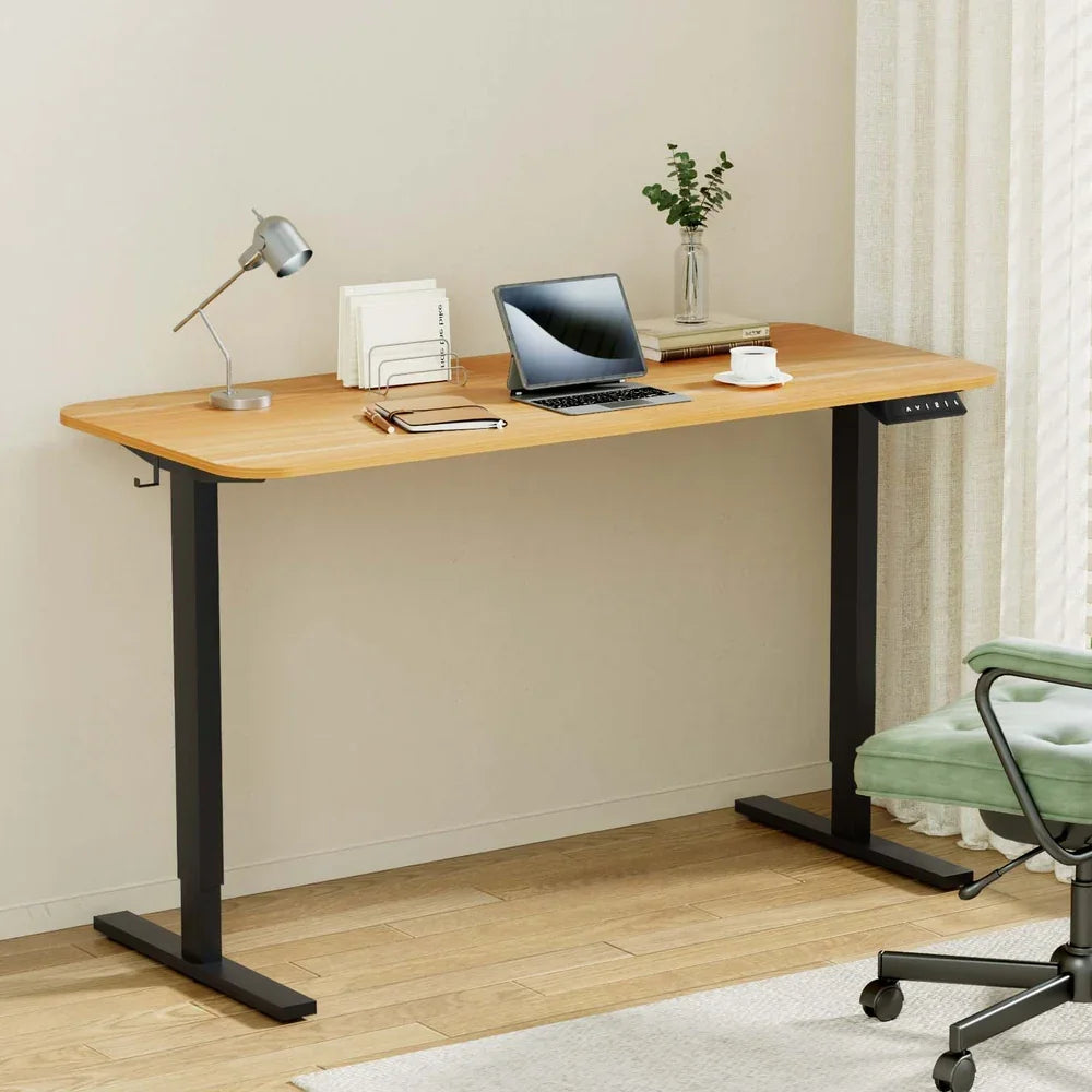 Artiss 140cm Adjustable Desk - Oak Black - Flea Market