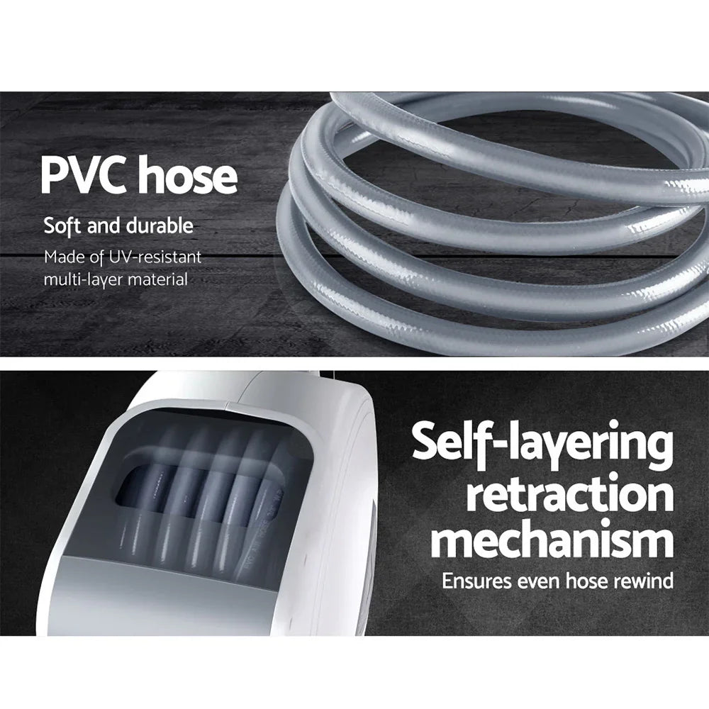 Giantz 10m Retractable Air Hose Reel Wall Mount Swivel Compressor