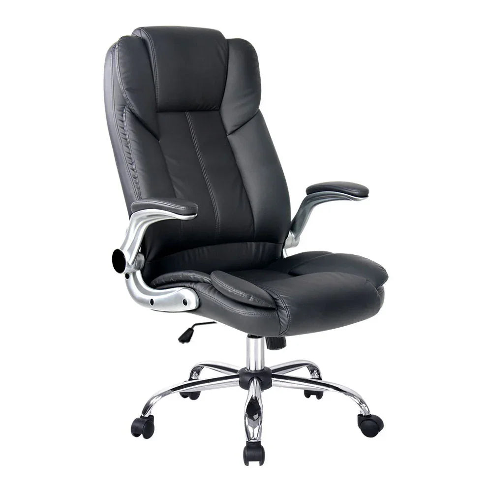 Artiss Executive Office Chair Leather Tilt Black - Flea Market