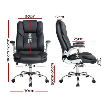 Artiss Executive Office Chair Leather Tilt Black - Flea Market
