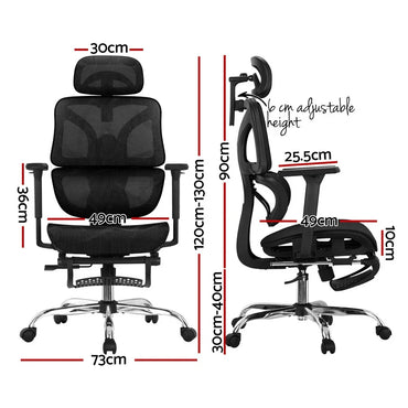 Artiss Ergonomic Office Chair Footrest Black - Flea Market