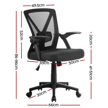 Artiss Mesh Office Chair Mid Back Black - Flea Market