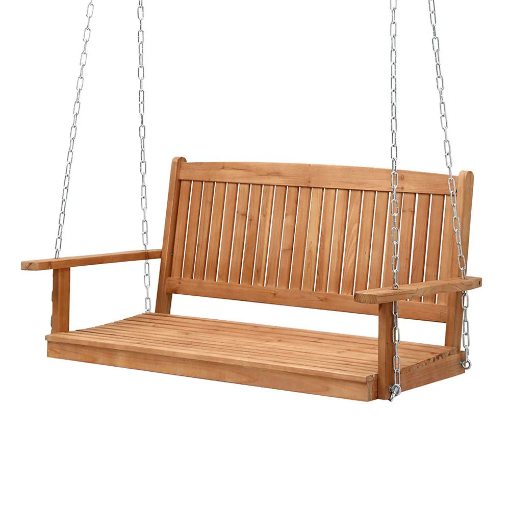 Gardeon Porch Swing Chair With Chain Outdoor Furniture Wooden Bench 2 Seater - Flea Market