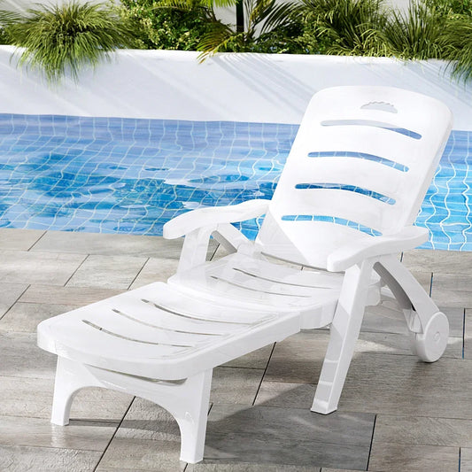 Gardeon Sun Lounger Folding Chaise Lounge Chair Wheels Patio Outdoor Furniture - Flea Market