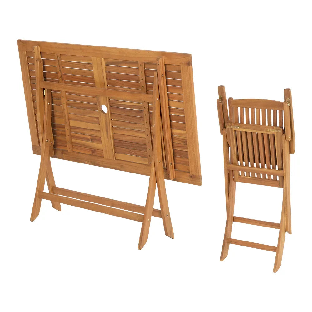 Gardeon Outdoor Dining Set 7 Piece Wooden Table Chairs Setting Foldable - Flea Market