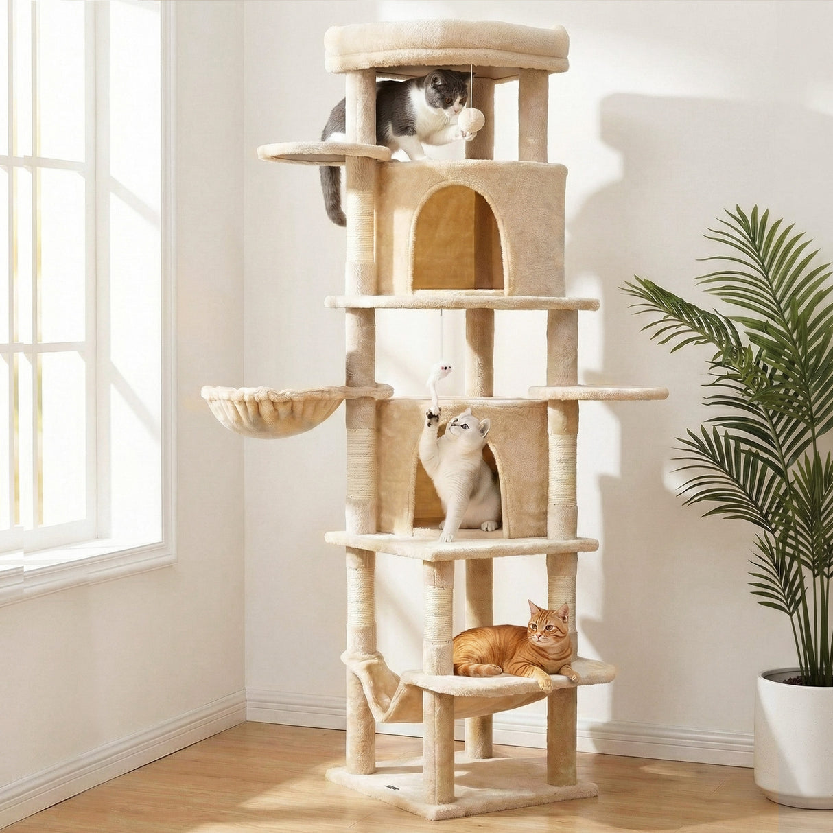 i.Pet Cat Tree Tower 167cm - Large Scratching Post Beige