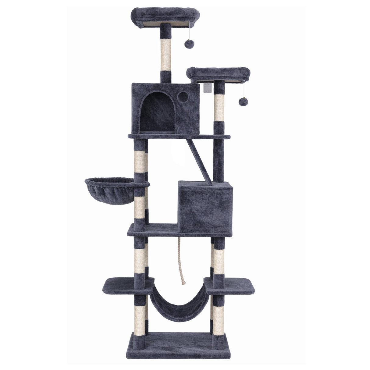 i.Pet Cat Tree Tower 206cm - Large Scratching Post Grey