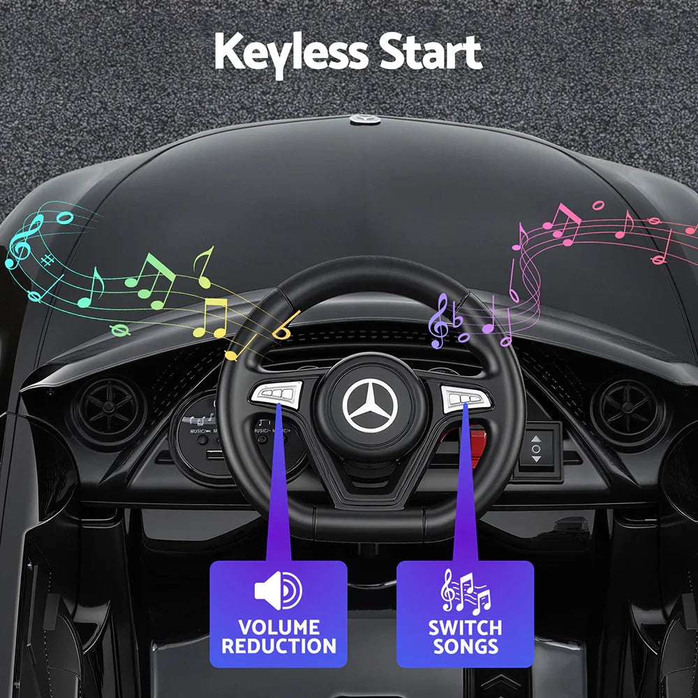 Licensed Kids Electric Ride On Car Black - Outdoor Toy with Music & Remote Control