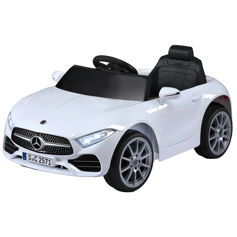 Licensed Kids Electric Ride On Car White - Outdoor Toy with Music & Remote Control