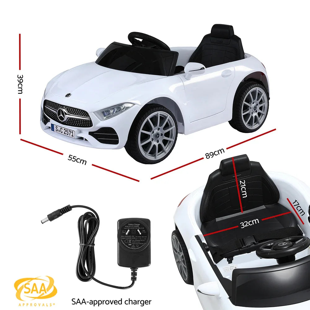 Licensed Kids Electric Ride On Car White - Outdoor Toy with Music & Remote Control