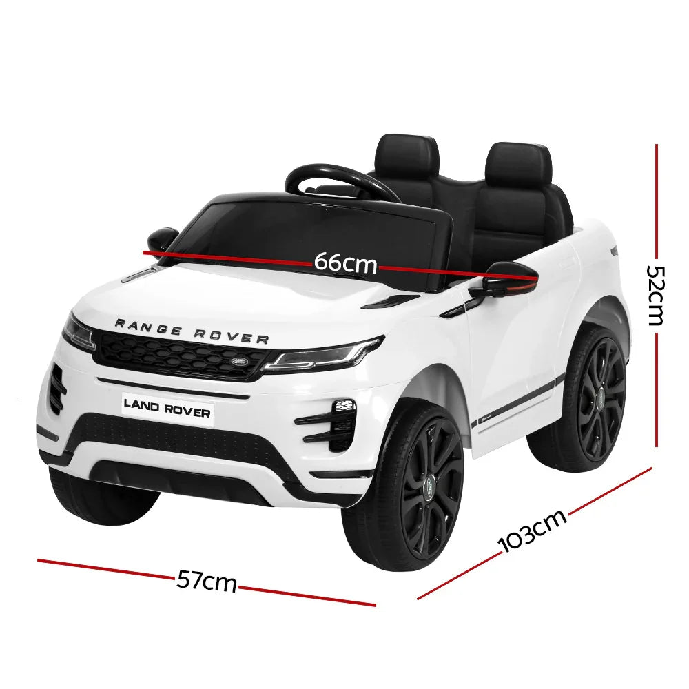 Licensed Land Rover Kids Electric Ride On Car - White 12V SUV with Remote