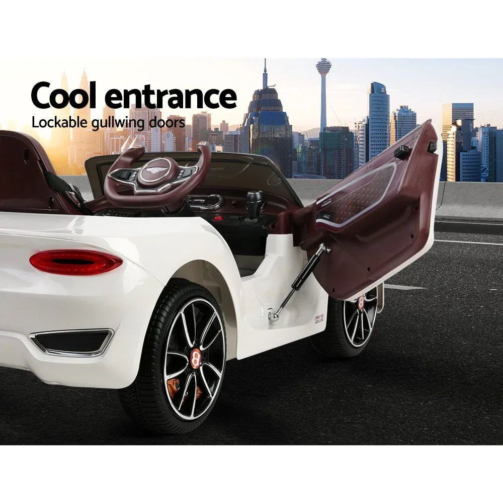 Licensed Bentley EXP12 Kids Electric Ride On Car - White 12V with Remote Control
