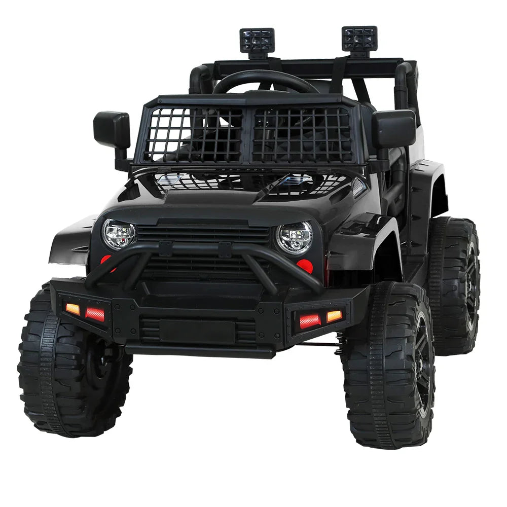 Rigo Kids Electric Ride On Jeep Black 12V - 4WD SUV with Remote Control