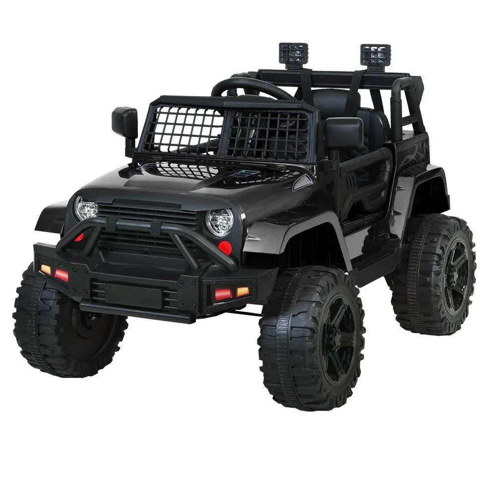 Rigo Kids Electric Ride On Jeep Black 12V - 4WD SUV with Remote Control