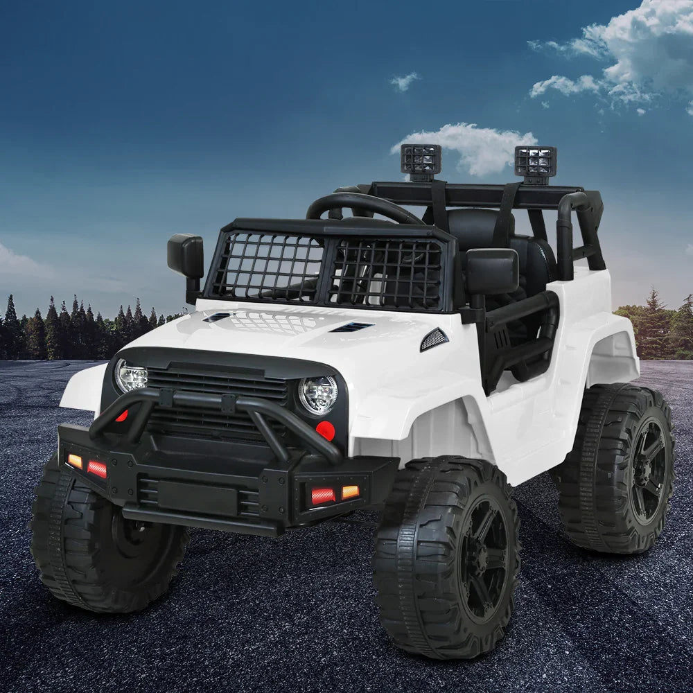Rigo Kids Electric Ride On Jeep White 12V - 4WD SUV with Remote Control