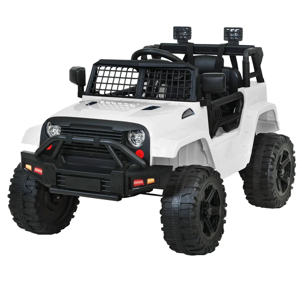 Rigo Kids Electric Ride On Jeep White 12V - 4WD SUV with Remote Control