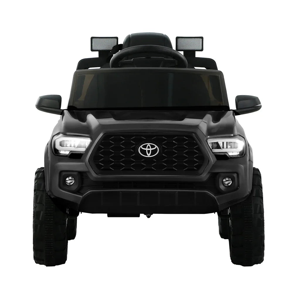 Licensed Toyota Tacoma Kids Electric Ride On Car - Black 12V Off-Road Truck with Remote