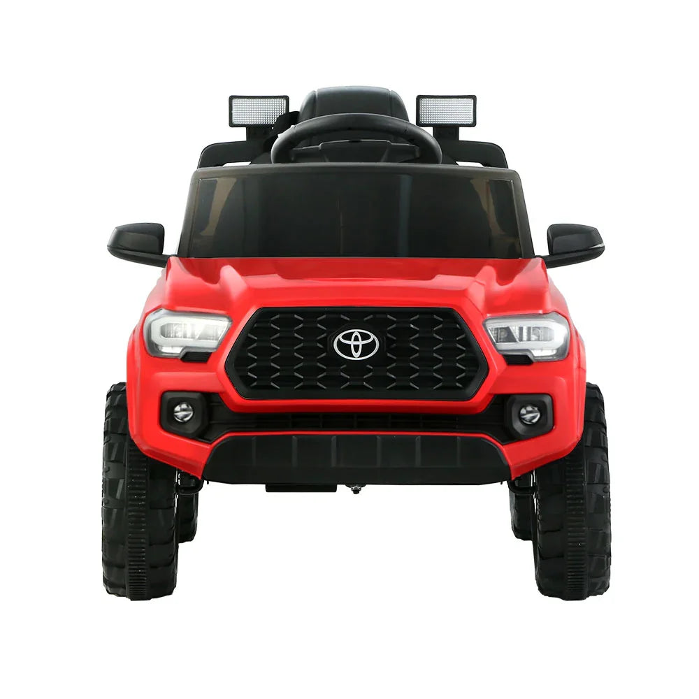 Licensed Toyota Tacoma Kids Electric Ride On Car - Red 12V Off-Road Truck with Remote