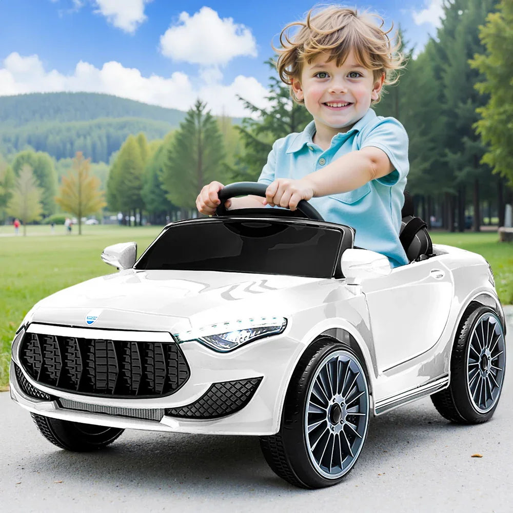 Rigo Kids Electric Ride On Car White 12V - Sports Car with Remote Control & Music
