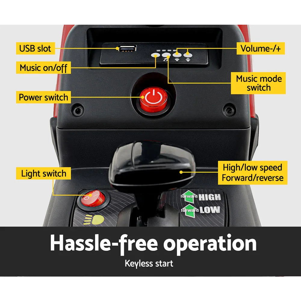 Rigo Kids Electric Ride On Tractor Red 12V - Farm Toy with Remote Control